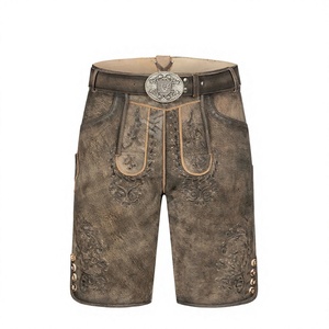 OKTOBERFEST <b>Men's</b> Bavarian Lederhosen Herren Deerskin <b>Brown</b> Leather Oktoberfest Leather <b>Short</b> - Product Image 1