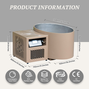 Nuevo Producto: <span class=keywords><strong>Piscina</strong></span> de Inmersión Fría para Exteriores, Color Dorado Champán, <span class=keywords><strong>con</strong></span> Enfriador, Barril de Hielo para Inmersión Fría - Product Image 2