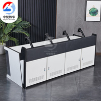 Bureau de travail extensible de haute technologie en métal moderne avec intégration PC pour opérateur