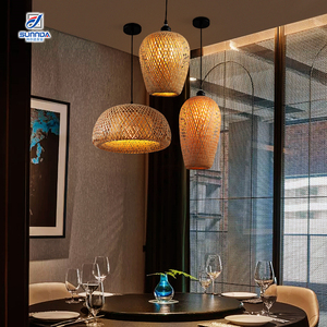 中山卸売ランプシェード照明デスク天井籐スタンドペンダントシェードライト籐竹ランプ竹籐ランタン - Product Image 2