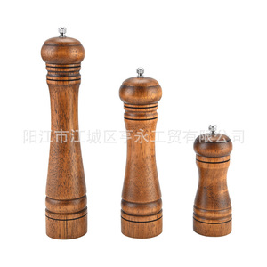 Wooden Pepper Grinder 5 8 10 Inch Adjustable Cylinder Shape Kitchen Spice Mill With Wooden Lid For Cooking Seasoning - Product Image 5