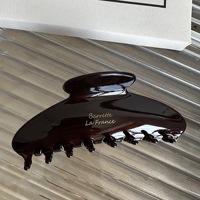 Pince à Cheveux Grande Taille Style Français avec Lettres Dorées pour Femme, Barrette Minimaliste Couleur Unie, Accessoire Cheveux Élégant – Vente en Gros