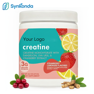 Suplemento de Creatina en Polvo OEM para Mujeres, 3g de Monohidrato de Creatina con Extracto de Diente de León, Uva Ursi y Arándano, Sabor Limonada de Fresa - Product Image 1