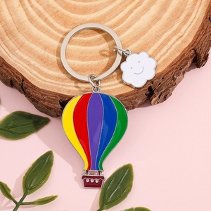 All'ingrosso colorato mongolfiera portachiavi in metallo stile Vintage per regali Souvenir promozionali - Product Image 5