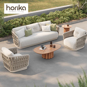 उच्च अंत होटल फर्नीचर एल्यूमीनियम फ्रेम बाहरी क्षेत्र के लिए सभी मौसम रस्सी बुनाई फर्नीचर उद्यान आउटडोर क्षेत्र के लिए सेट - Product Image 3