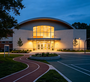 Complexe sportif en acier à 2 et 3 étages, dédié à la communauté publique, avec un aménagement d'activités pour tous les âges, un intérieur lumineux et <span class=keywords><strong>ventilé</strong></span>, résistant aux intempéries - Product Image 2