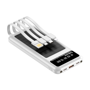 Banque d'énergie <span class=keywords><strong>solaire</strong></span> personnalisée OEM 10000mAh avec 4 câbles lampe torche pour téléphones mobiles <span class=keywords><strong>tablette</strong></span> <span class=keywords><strong>chargeur</strong></span> <span class=keywords><strong>solaire</strong></span> portable ultra mince - Product Image 1