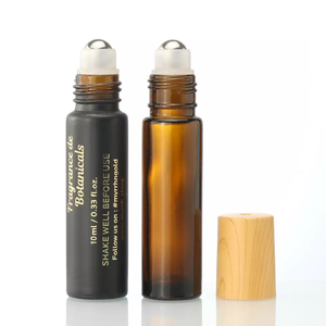 Botellas de Vidrio con Rodillo, Mate, 10 ml, Ámbar, Negro, 15 ml, Botella de Vidrio Vacía para Perfume o Aceite con Rodillo de Acero Inoxidable/Vidrio - Product Image 2