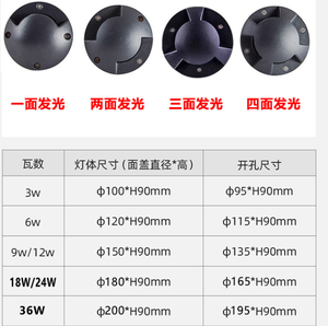 Lampe LED encastrée noire IP65 en aluminium pour terrasse, jardin, parc, place publique, sol et marches extérieures - Product Image 6