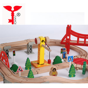 Bộ Mô Hình Tàu Hỏa Bằng Gỗ, Phụ Tùng Xe Lửa Đường Sắt, Trò Chơi Xe Lửa Đường Sắt 100 Bộ Đồ Gỗ Dành Cho Trẻ Em - Product Image 2