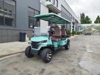 Voiturette de golf électrique tout-terrain surélevée 6 places, couleur bleu-vert chameleon, pour complexes hôteliers, terrains de golf et manoirs privés