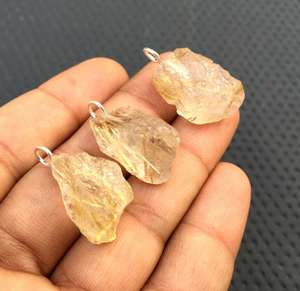 อัญมณีอัญมณีอัญมณีอัญมณีธรรมชาติ3ชิ้นที่ไม่ผ่านการบำบัด92.5หยาบจี้เงินแท้ทำด้วยมือ - Product Image 3