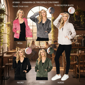 Giacca in Velluto BETHEL con Fodera Confezione da 10 (5 S/M e 5 L/XL) Modello JK1066H Messico - Product Image 3