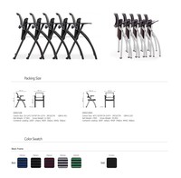 Chaise empilable pliable pour bureau à domicile avec roulettes de table pour ordinateur portable Chaise de bureau de visiteur ergonomique en maille de conférence empilable à bas prix