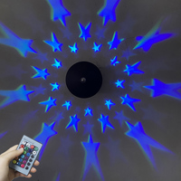 Lampe murale décorative d'extérieur à motif étoile 3W, lampe murale LED RGB, étanche IP65, motif étoile, cercle, paon, lampe murale LED