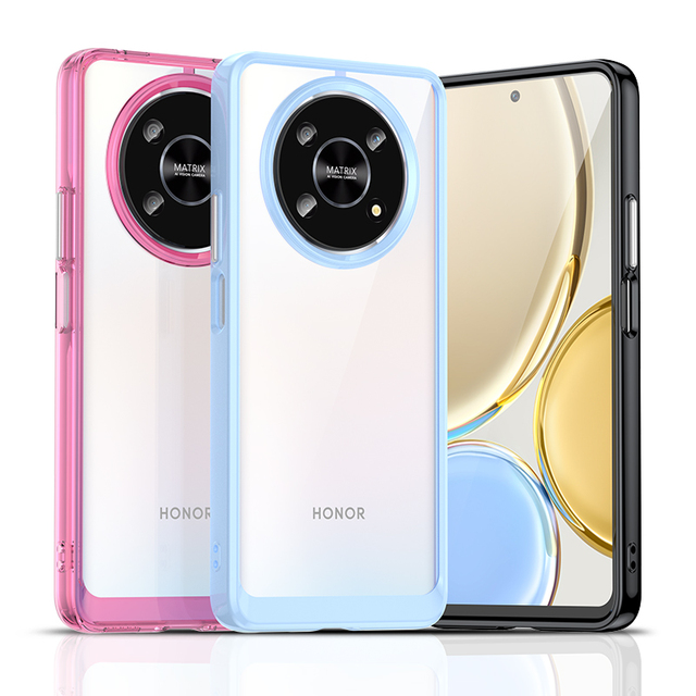 RUGGED SHIELD Luxury Shockproof Hard Acrylic Phone Case for Honor 60 Plus X30 X9 5G-Transparent 6 Colors High Quality