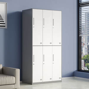 Armario de Almacenamiento Moderno de Hierro con 6 Puertas, con Cerradura Ajustable, Ecológico, para Gimnasio, Vestidor, Cocina, Venta Caliente 2025 - Product Image 1