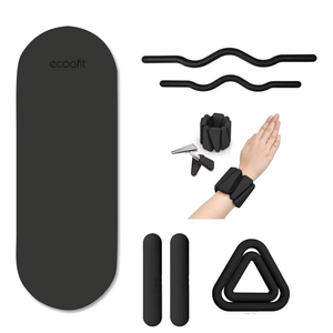 Zelfde kleur gewichts training siliconen dumbbell accessoires set fitness pilates zwarte capsule PU rubber yogamat set vloermat - Product Image 1