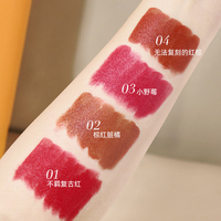 Nouvelle tendance brillant Mocallure maquillage rouge à lèvres mat Vintage motifs floraux sculptés conception longue durée anti-taches 4 couleurs