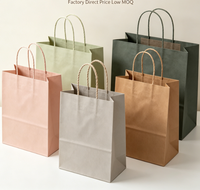 Plasticvrije Morandi Shade Kraft papieren draagtas bulk op maat gemaakte logo eco cadeauverpakking