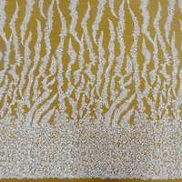 Tissu en tulle perlé blanc de luxe en polyester, imprimé animal, écologique, pour robes de mariée et décorations de fête