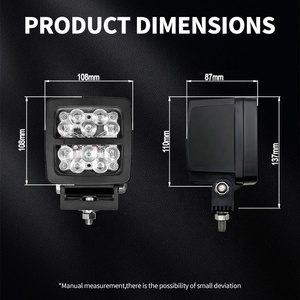 IP6K9K IP68 Approval 4 Inch square Aluminum <b>LED</b> <b>Work</b> <b>Light</b> for Crop Sprayers 58W Pencil Beam BLUE SPRAY <b>LIGHTS</b> - Product Image 6