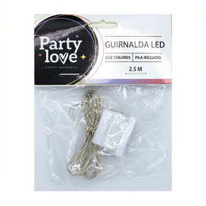 Guirnalda de Luces LED para Fiestas, 2.5 Metros, Multicolor, con Batería, Decoración para Fiestas - Product Image 1