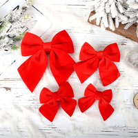 Accessoires de décoration de Noël en velours, grands nœuds décoratifs DIY pour fenêtre et sapin de Noël, accessoires de décoration de fêtes
