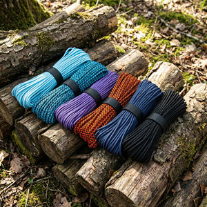 Tali Pengaman Murah Harga Pabrik Baiyuheng 4mm 550 Nylon Kepang Abu-abu Paracord Aksesoris Tali Anjing - Product Image 1