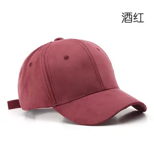 Custom Embroidery Logo High Quality Unisex Suede Material Fashion 6 Panel Baseball Hat