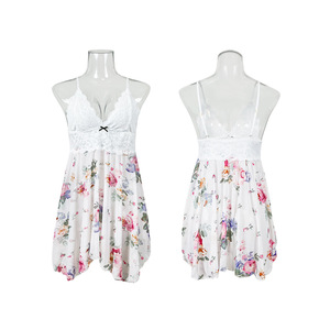 ชุดราตรีสายสปาเก็ตตี้พิมพ์ลายตาข่ายเซ็กซี่มีสายคล้องคอ - Product Image 6