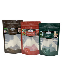 Sachets personnalisés en aluminium pour poudre de thé, emballage alimentaire écologique, pochettes à fermeture éclair pour thé matcha, sachets stand-up pour feuilles de thé