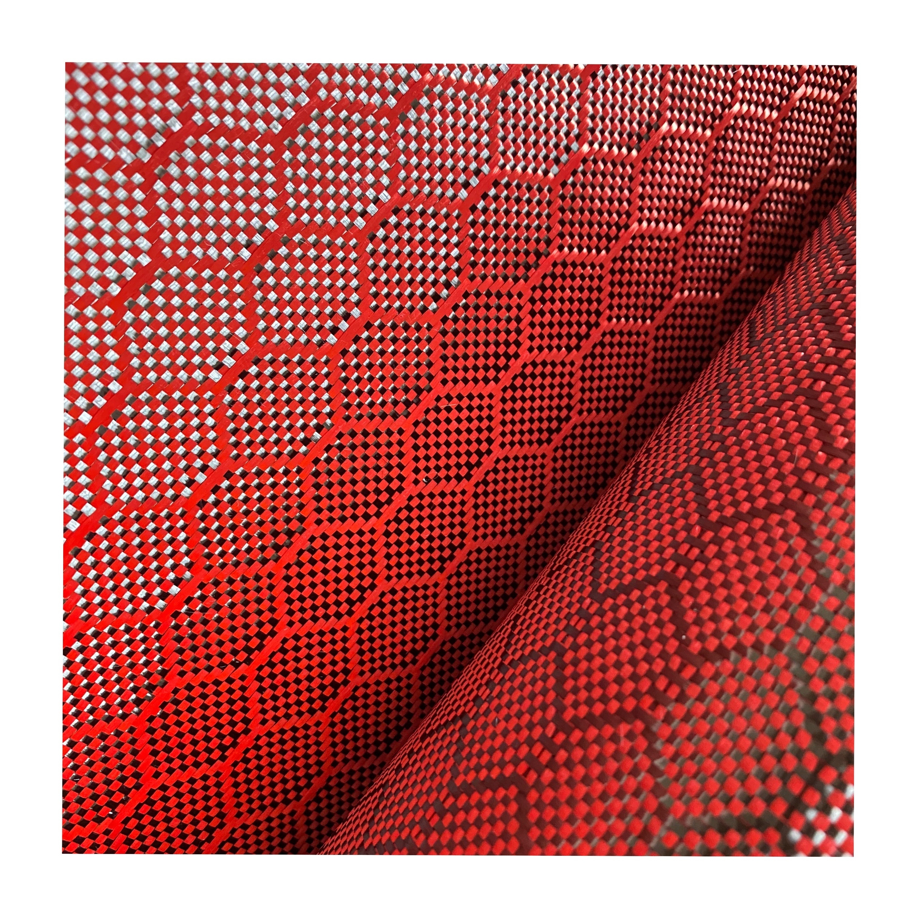 High quality red-black hybrid carbon aramid fiber fabric