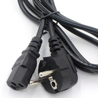 Kabel Daya Komputer Standar Eropa, Inti Tembaga Elektronik, Panjang dan Pin Dapat Disesuaikan