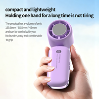 Ventilateur de poche USB Hxtc88 avec cordon, mini ventilateur portable pliable rechargeable 3000 mAh avec plaque de refroidissement à air froid