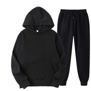 Tute Sportive Unisex in Tinta Unita, Set Casual Autunnale, Nuove Felpe con Cappuccio e Pantaloni da Uomo, Tuta Sportiva <span class=keywords><strong>Trendy</strong></span> in Due Pezzi - Product Image 1