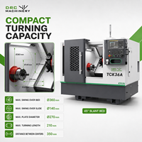 Tour CNC TCK36A à banc incliné à 45 degrés, centre de tournage CNC à guidage linéaire, alésage de broche 48 mm, 7,5 kW