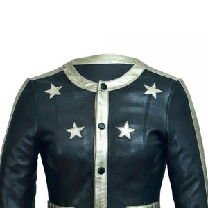 Veste en cuir pour femmes d'aspect élégant de couleur personnalisée pour tenue décontractée Veste en cuir à manches longues pour femmes de qualité supérieure - Product Image 3