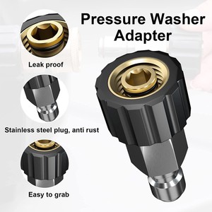 Xi Yi High Pressure Cleaner Adapter M22 14mm To 3/8 Inch Brass <b>Quick</b> Connect Kit For Water Pipe Cleaning Gun <b>Link</b> - Product Image 4