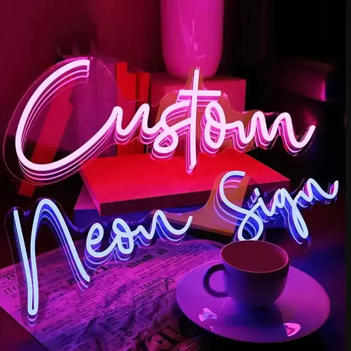 Surat dinding iklan toko bisnis tanda Neon kustom Logo tanda Neon LED tanda Neon untuk toko