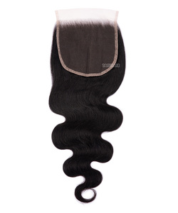 Venta al por mayor 100% Virgen Remy Extensiones de Cabello Humano Crudo Cutícula Alineada Onda del Cuerpo DE LA Máquina de Doble Trama 5x5 Cierre de Encaje Brasileño - Product Image 4