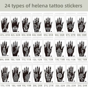 Adesivi per Tatuaggi Temporanei Personalizzati con Etichetta Privata, Design Henna Dipinto a Mano, Stencil Lavabile, Arte Corporea a Trasferimento d'Acqua - Product Image 1