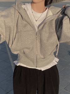 6 couleurs 2023 femmes coréennes automne hiver à capuche manteaux court chaud fermeture éclair veste décontracté femme manteau hauts femmes - Product Image 4