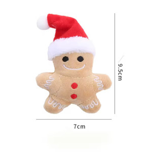Cute Gingerbread Man Cartoon <b>Plush</b> Eco-friendly Squeaky Small Catnip <b>Cat</b> Toy for <b>Cats</b> Chew - Product Image 2