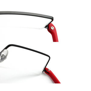 TR90テンプルハーフフレーム正方形女性と男性イタリアデザイン光学スリム読書メガネケース付き - Product Image 6