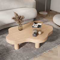 Nouveau fabricant de table basse noire et blanche en bois massif en forme de nuage de style japonais meubles de salon