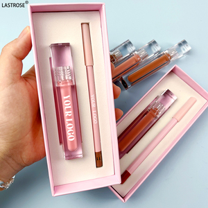 Maquillaje Matte Liquid Lipstick Set Haz tu propio logotipo Pink Nude Clear Lip Gloss Lip Liner Combos Set Lip Gloss Set <span class=keywords><strong>Kit</strong></span> - Product Image 3