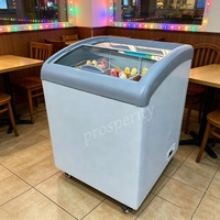 Congélateur horizontal moderne à refroidissement par air, grande capacité, armoire commerciale pour la vente de glaces et de bâtonnets glacés