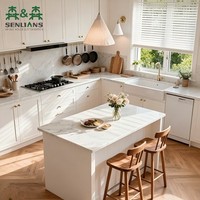 Juego de Muebles de Cocina Modulares Minimalistas Contemporáneos, Muebles de Cocina Shaker Personalizados para Proyectos Residenciales
