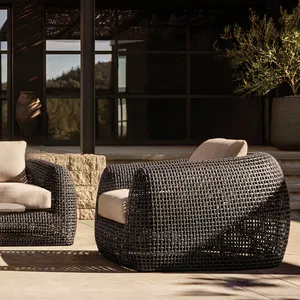 ATUNUS Venta al por mayor personalizar muebles de mimbre al aire libre muebles de caña jardín Salón al aire libre sofá clásico conjunto